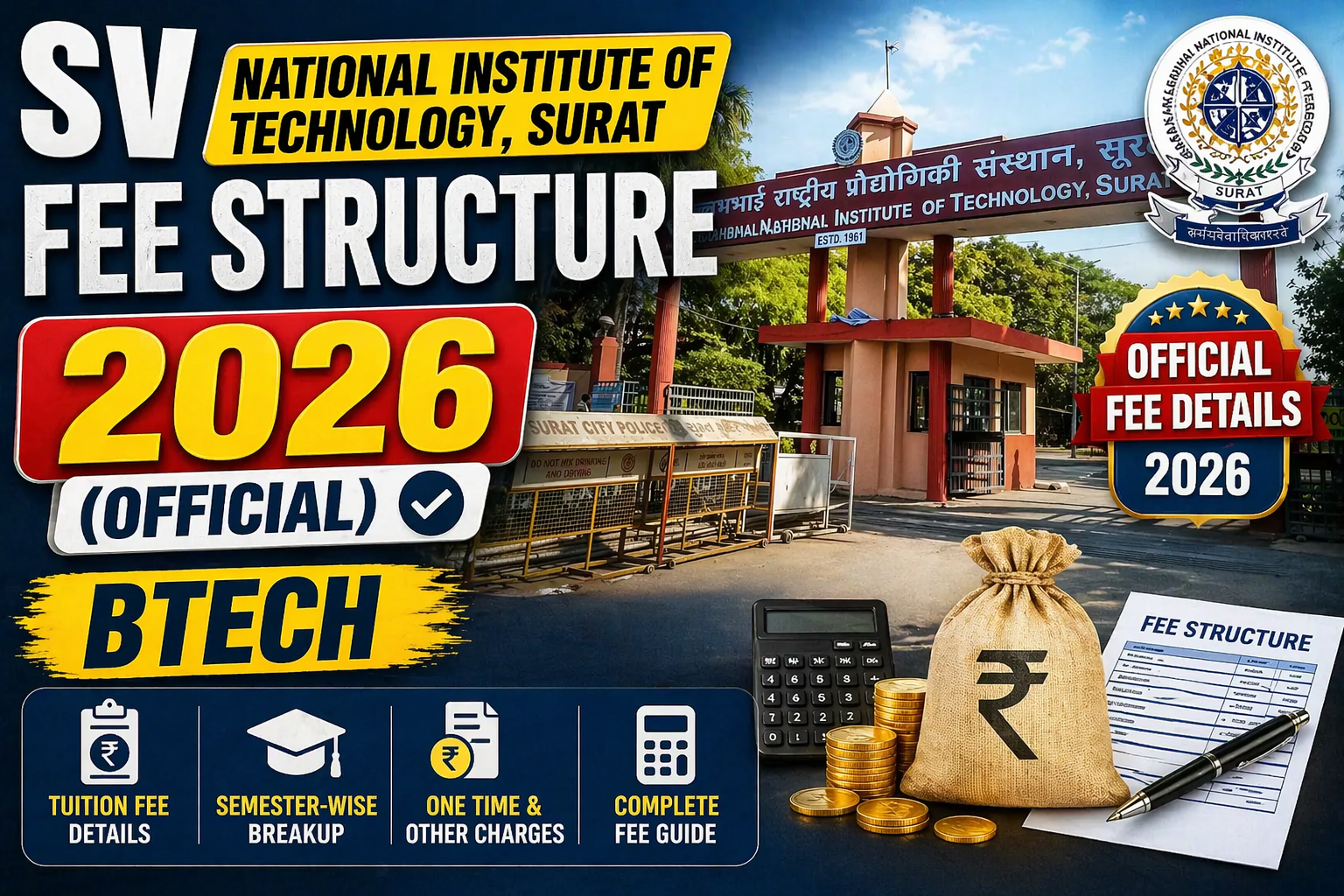 SVNIT Surat Fee Structure 2026 (Official) – BTech Complete Breakdown