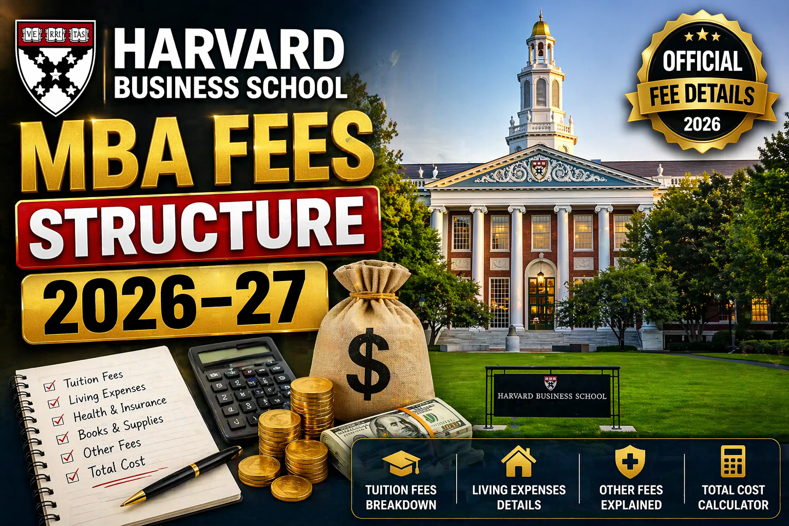 Harvard Business School MBA Fees 2026–27 (9-Month Program) — Complete Cost in USD + INR