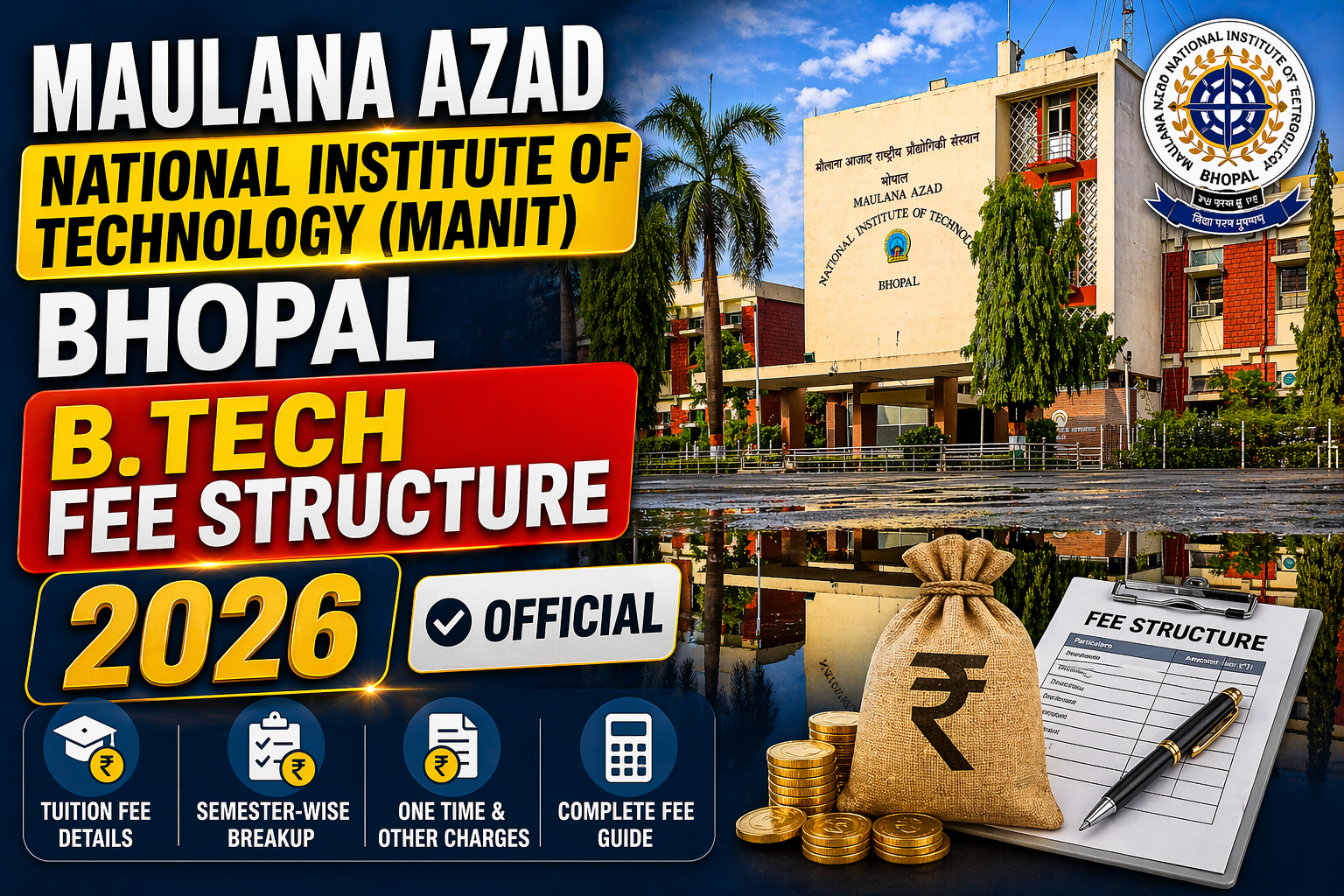 Maulana Azad National Institute of Technology (MANIT) Bhopal B.Tech Fee Structure 2026