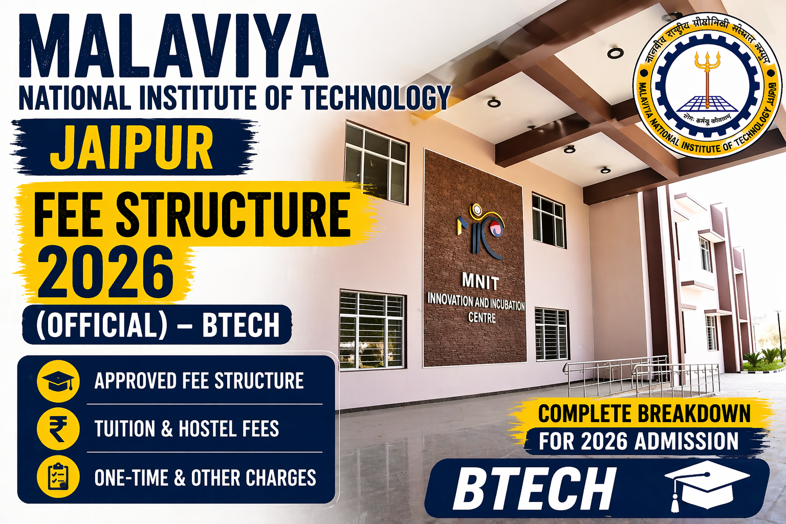 MALAVIYA NATIONAL INSTITUTE OF TECHNOLOGY JAIPUR Fee Structure 2026 (Official) – BTech