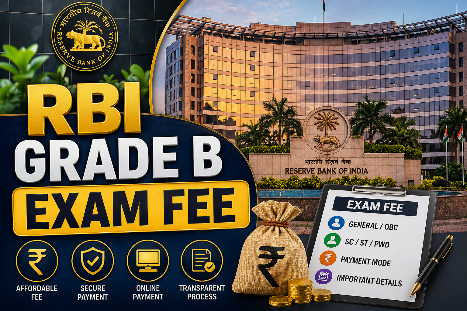 RBI Grade B 2026 Application Fee: Category-Wise Charges, GST, Dates & Payment Details